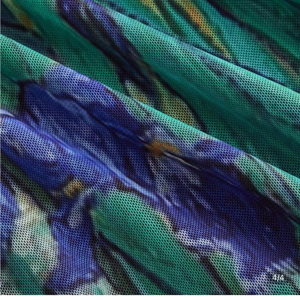 Van Gogh Floral Green and Blue Maxi Dress mod style NWT - Picture 2 of 6